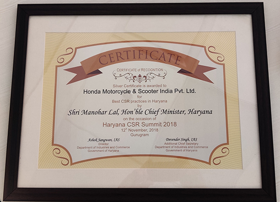 Best CSR Practice in Haryana 2018